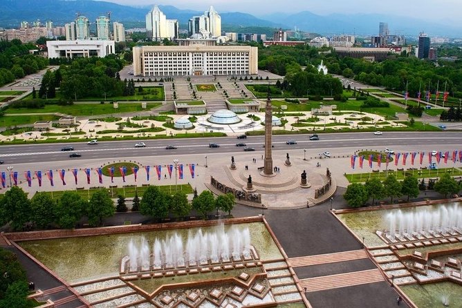 Almaty City Walking Tour - The Central Mosque’s blue domes and broad scale